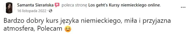 Opinia kursanta o szkole języka niemieckiego Los geht's