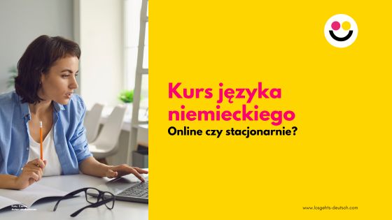 Kobieta biorąca udział w kursie języka niemieckiego online