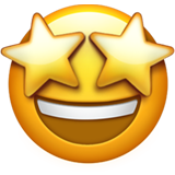 Emoji twarzy z gwiazdkami